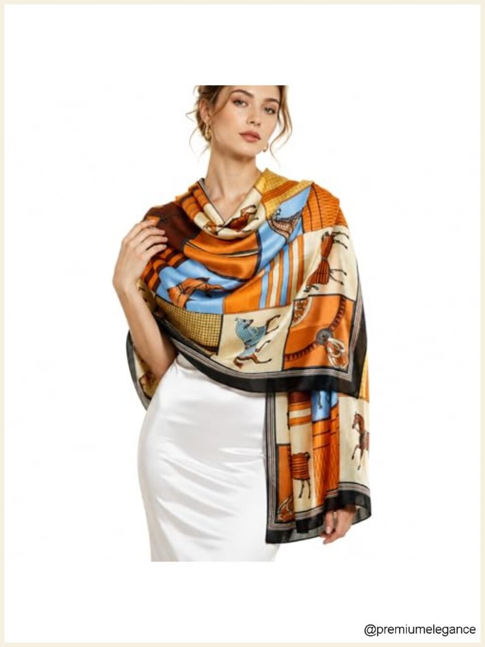 Large Satin Shawl for Women - Oversized Silk Feeling Scarf Wrap